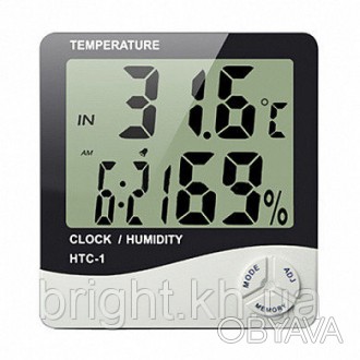 Термометр электронный с гигрометром, часами, будильником и календарём НТС-1 Оrig. . фото 1