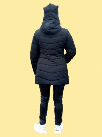 Куртка жіноча зимова подовжена тепла щільна плащівка синтепон 44 розміру.
* Колі. . фото 4
