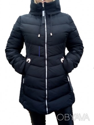Куртка жіноча зимова подовжена тепла щільна плащівка синтепон 44 розміру.
* Колі. . фото 1