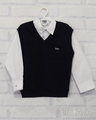 Джемпер-обманка це предмет шкільний одягу для хлопчика (рубашка, вшита в джемпер. . фото 1