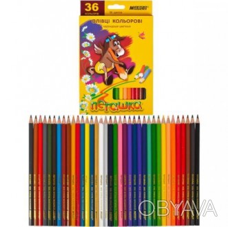 Олівці кольорові Marco "Пегашка" 36 кольорів 1010-36CB. М'які кольорові олівці з. . фото 1
