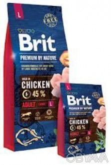 Опис
Якісний корм преміум класу Brit Premium Adult L вигідно відрізняється збала. . фото 1