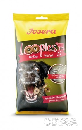 Опис 
Ласощі для собак з яловичиною, куркою, ягням Josera Loopies Mit Rind 150 г. . фото 1