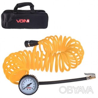 Шланг компрессора Voin VP-104 спиральный с манометром и сумкой
Шланг воздушный с. . фото 1