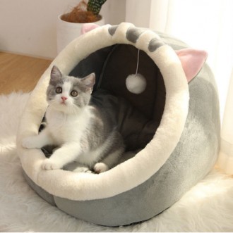 
Лежанка домик со съемной подушкой для кота, собаки
Особенности:
	
	Домик сохран. . фото 2