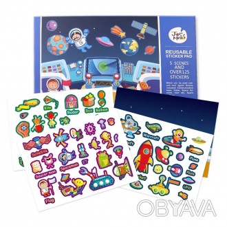 Альбом з багаторазовими наклейками «Подорож в космос», в які входять 125 наклейо. . фото 1