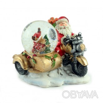 Снежный шар "Санта на мотоцикле" - замечательное праздничное украшение, которое . . фото 1