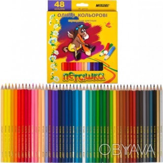 Олівці кольорові Marco "Пегашка" 48 кольорів 1010-48CB. М'які кольорові олівці з. . фото 1