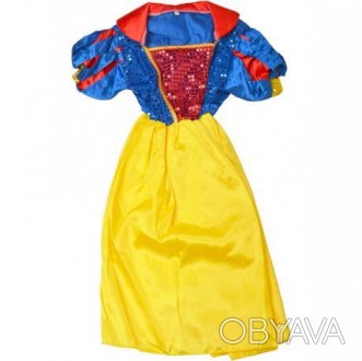 Дитячий карнавальний костюм - сукня " Білосніжка" . Ліф з переду декорований пає. . фото 1
