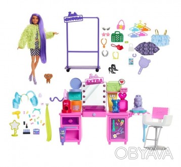 
	Barbie Extra Vanity Playset - игровой набор с туалетным столиком и куклой, нов. . фото 1