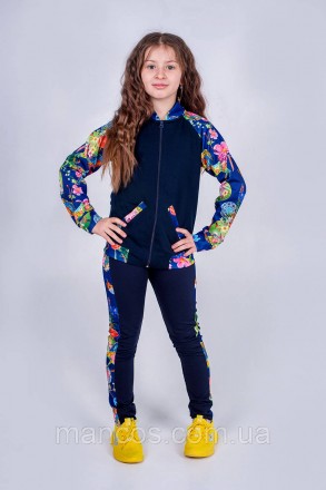 Костюм для девочки SmileTime Flora, синий 
Новая коллекция одежды для детей и по. . фото 3