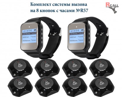 СИСТЕМА ВЫЗОВА ОФИЦИАНТОВ НА 8 КНОПОК И С ЧАСАМИ - ПЕЙДЖЕРОМ RCall №R57. Киев. фото 1 СИСТЕМА ВЫЗОВА ОФИЦИАНТОВ НА 8 КНОПОК И С ЧАСАМИ - ПЕЙДЖЕРОМ RCall №R57. Киев. фото 1