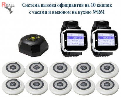 Система вызова официантов, персонала на 10 столов с часами R-Call №R61. Киев. фото 1 Система вызова официантов, персонала на 10 столов с часами R-Call №R61. Киев. фото 1