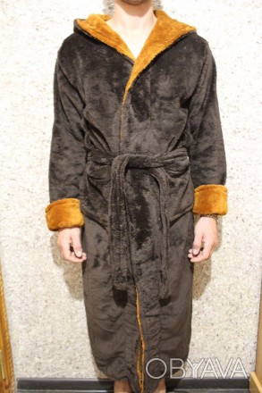 Теплий, довгий махровий халат чоловічий з поясом і з кишенями.
Розміри: 48, 50, . . фото 1