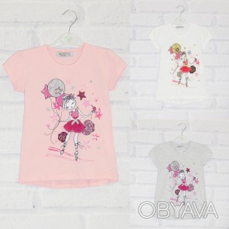 Детская футболка для девочки, Отичный дизайн, посадка, красивые расцветки и рису. . фото 1