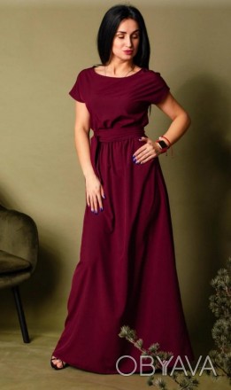 Жіноча довга сукня вільного крою з легкої тканини софт. Верх плаття по крою типу. . фото 1