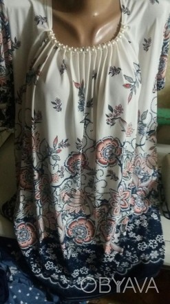 Женская блуза в цветочек ткань масло
Женская блуза с цветочным принтом больших р. . фото 1