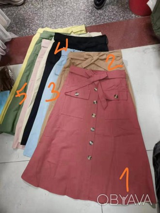 Женская юбка свободного кроя с пуговицами. 
Размеры 42-46 универсальный. Наличие. . фото 1