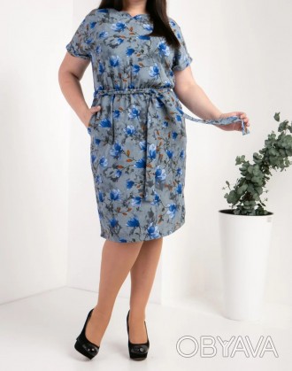 Жіноче літнє легке плаття із софту розміри 50 52 54 56
Жіноче плаття з тканини с. . фото 1