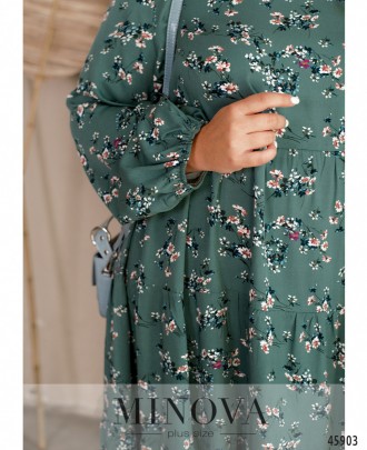  Романтичне жіночне плаття з довгими рукавами на гумках, виконане з легкої м'яко. . фото 4
