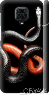 Чехол "Красно-черная змея на черном фоне" для Xiaomi Redmi Note 9 ProПредставляе. . фото 1