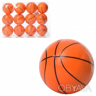 Мяч детский фомовый MS 3361-4 (360шт) 6,3см, баскетбол, 1вид, упаковка 12шт. . фото 1