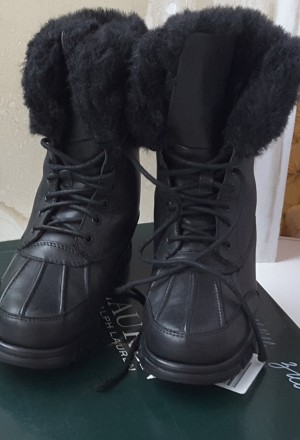 Зимние кожаные ботинки на шнуровке американского бренда Ralph Lauren размер 35,5. . фото 7