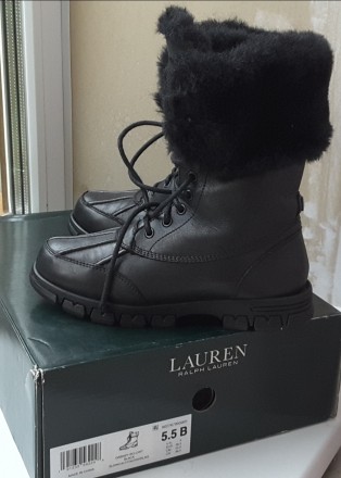 Зимние кожаные ботинки на шнуровке американского бренда Ralph Lauren размер 35,5. . фото 4