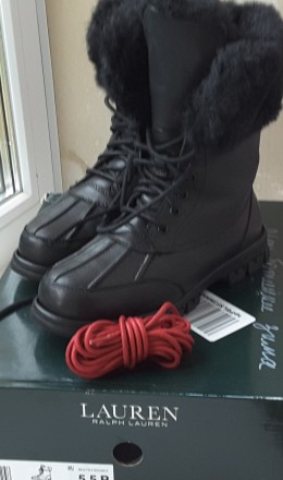 Зимние кожаные ботинки на шнуровке американского бренда Ralph Lauren размер 35,5. . фото 3