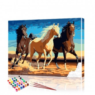 Картина по номерам ArtSale "Породистые вороные" PBN1015 размер 40х50 см. Прилуки. фото 1 Картина по номерам ArtSale "Породистые вороные" PBN1015 размер 40х50 см. Прилуки. фото 1