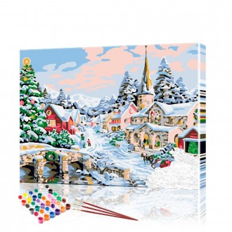 Картина по номерам ArtSale "Рождественский пейзаж" PBN1019 размер 40х50 см. Прилуки. фото 1 Картина по номерам ArtSale "Рождественский пейзаж" PBN1019 размер 40х50 см. Прилуки. фото 1