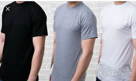 Классическая мужская (подростковая) однотонная футболка. 
 
Весь ассортимент мож. . фото 1