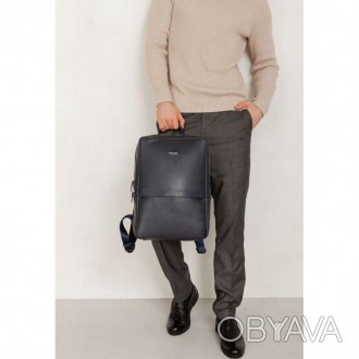 Стильний чоловічий рюкзак Foster темно-синього кольору відмінно доповнить повсяк. . фото 1