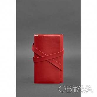 Жіночий шкіряний блокнот в червоному кольорі підкреслить стиль і індивідуальніст. . фото 1