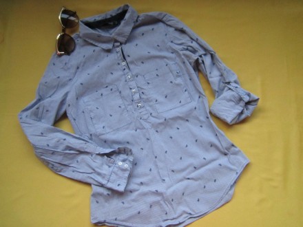 Рубашка  в  полоску, р.М, Испания, Zara.
Ткань немного тянется ( с  эластаном) . . фото 2