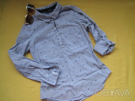 Рубашка  в  полоску, р.М, Испания, Zara.
Ткань немного тянется ( с  эластаном) . . фото 1
