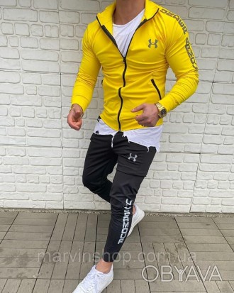 
Спортивный костюм мужской весна-осень жёлтый черный без капюшона Under Armour (. . фото 1