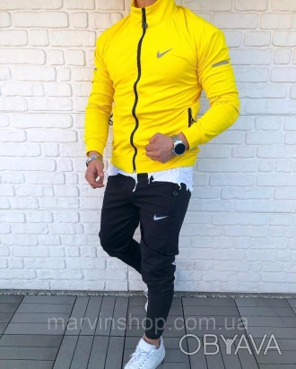 
Спортивный костюм мужской весна-осень желтый чёрный без капюшона Nike (Найк)
Му. . фото 1