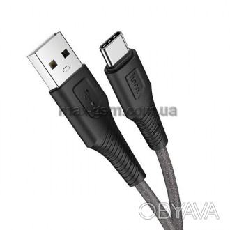 X58, кабель для зарядки и передачи данных USB на Type-C, 1 м, силиконовая оплетк. . фото 1