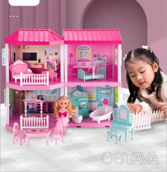 Кукольный домик отличается простотой сборки, ребёнок может самостоятельно собрат. . фото 1