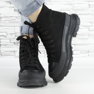 Ботинки женские черные демисезонные на шнурках эко замша (b-530)
Цвет: черный
Ма. . фото 6