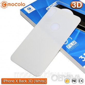 Защитное 3D стекло Mocolo 9H для задней крышки iPhone X на весь экран (White).
 . . фото 1