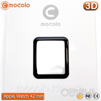 Захисне 3D скло Mocolo для Apple Watch 42 mm 1/2/3 Series на весь екран (Black).. . фото 1