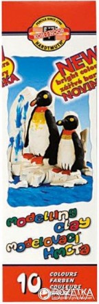 Пластилин Пингвины, стеки, карт.уп., 200г., 10 к. . фото 1