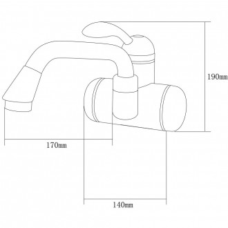 
 Кран-водонагреватель проточный LZ 3.0кВт 0,4-5бар для раковины гусак изогнутый. . фото 4