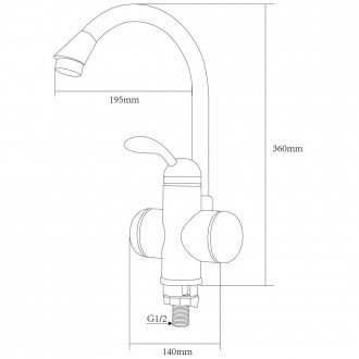 
 Кран-водонагреватель проточный LZ 3.0кВт 0,4-5бар для кухни гусак ухо на гайке. . фото 4