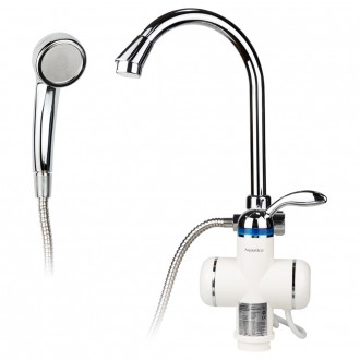 
 Кран-водонагреватель проточный LZ 3.0кВт 0,4-5бар для ванны гусак ухо на гайке. . фото 2