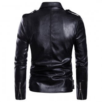 Косуха байкерская мото куртка мужская AOWOF
Черная куртка в байкерском стиле с п. . фото 4