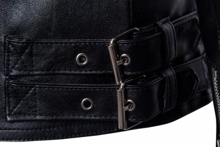 Косуха байкерская мото куртка мужская AOWOF
Черная куртка в байкерском стиле с п. . фото 7