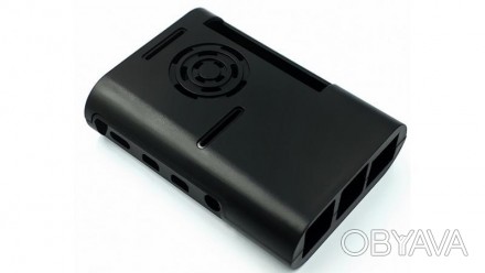  Корпус пластиковый с вентилятором для Raspberry Pi 4B ABS черный. Непрозрачный . . фото 1